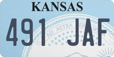 KS license plate 491JAF