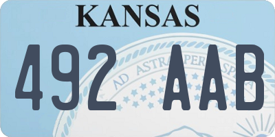 KS license plate 492AAB