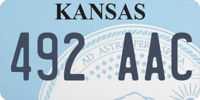 KS license plate 492AAC