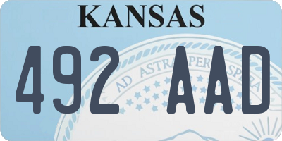 KS license plate 492AAD