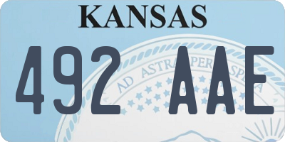 KS license plate 492AAE