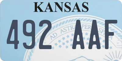 KS license plate 492AAF