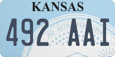 KS license plate 492AAI