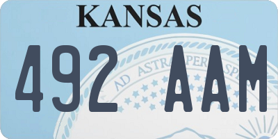 KS license plate 492AAM