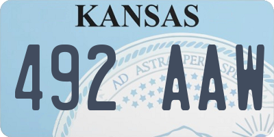 KS license plate 492AAW