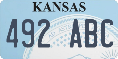 KS license plate 492ABC