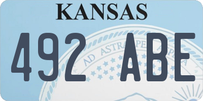 KS license plate 492ABE