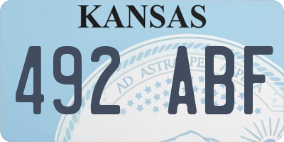 KS license plate 492ABF