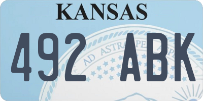 KS license plate 492ABK