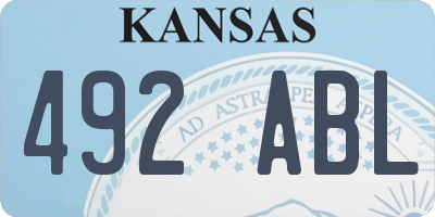 KS license plate 492ABL