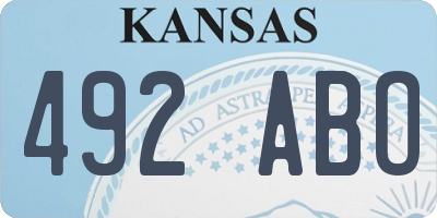 KS license plate 492ABO