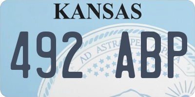 KS license plate 492ABP