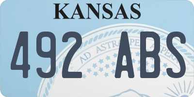 KS license plate 492ABS