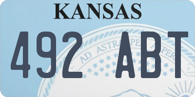 KS license plate 492ABT