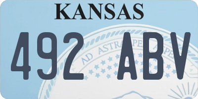 KS license plate 492ABV