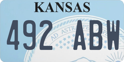 KS license plate 492ABW