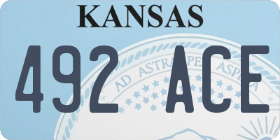 KS license plate 492ACE