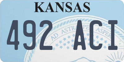 KS license plate 492ACI