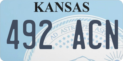 KS license plate 492ACN