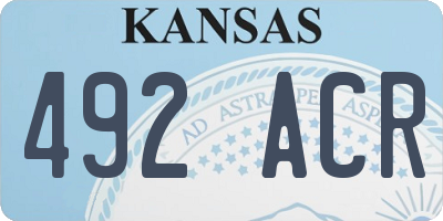 KS license plate 492ACR