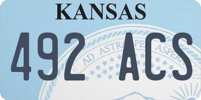 KS license plate 492ACS