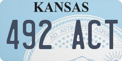 KS license plate 492ACT