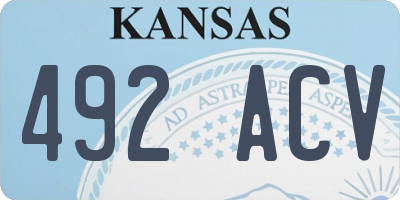 KS license plate 492ACV