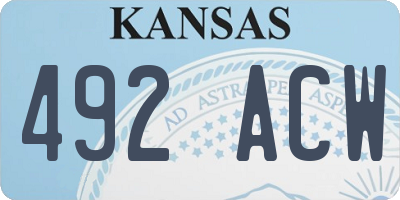 KS license plate 492ACW