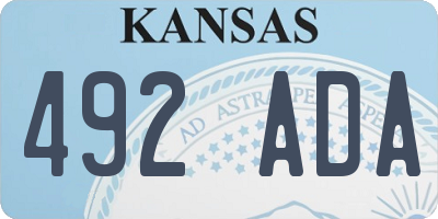 KS license plate 492ADA