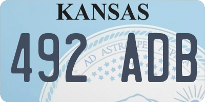 KS license plate 492ADB
