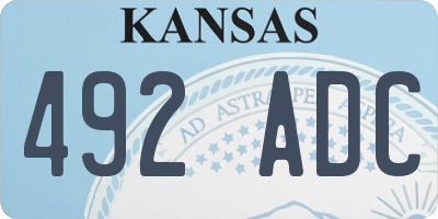 KS license plate 492ADC