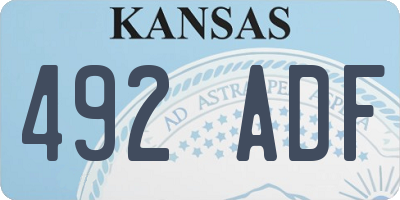 KS license plate 492ADF