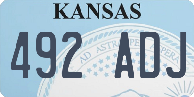 KS license plate 492ADJ