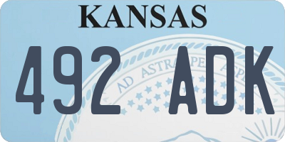 KS license plate 492ADK