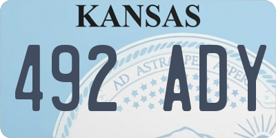 KS license plate 492ADY