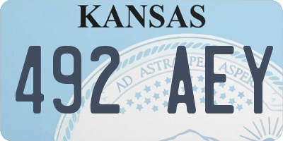 KS license plate 492AEY