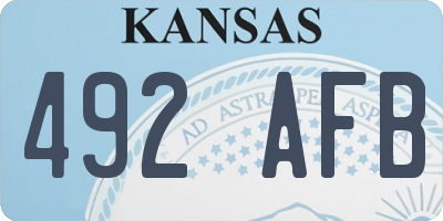 KS license plate 492AFB