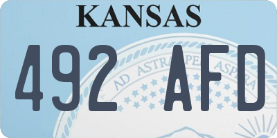 KS license plate 492AFD