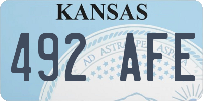 KS license plate 492AFE