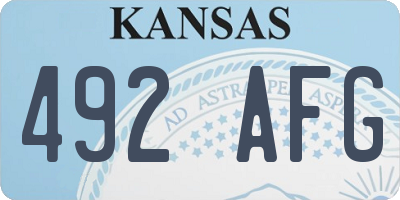 KS license plate 492AFG