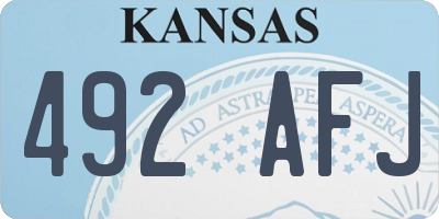 KS license plate 492AFJ