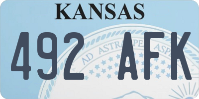 KS license plate 492AFK