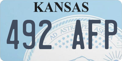 KS license plate 492AFP
