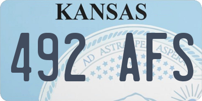 KS license plate 492AFS
