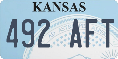 KS license plate 492AFT