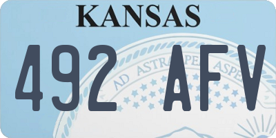 KS license plate 492AFV