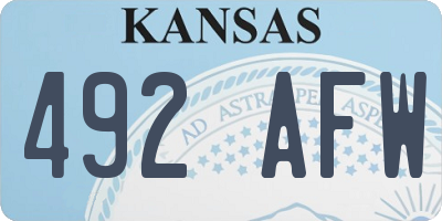 KS license plate 492AFW