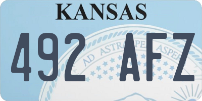 KS license plate 492AFZ