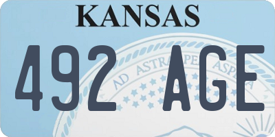 KS license plate 492AGE