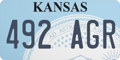 KS license plate 492AGR